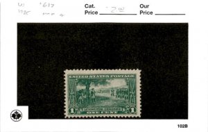 United States Postage Stamp, #617 Mint Hinged, 1925 Lexington (AF)