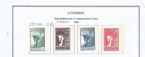 LITHUANIA - 1990 - Independence Re-established -  Imperf 4v Set - M L H