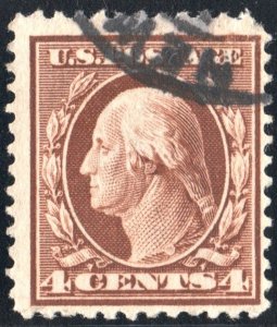 SC#377 4¢ Washington Single (1911) Used