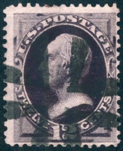 US #162 1874 Fine 12c Clay w/ attractive FANCY CANCEL! cv $135.00  *Bay Stamps*