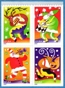 USA Sc. 3824a 37c Christmas Characters 2003 MNH bklt. block of 4