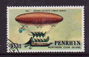 Penrhyn-Sc#255- id7-used 36c Airship-Manned Balloon Flight-1983-