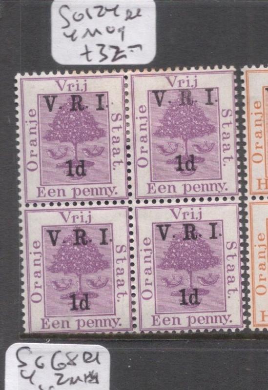 Orange Free State SG 124 Block of Four MOG (3dgr)