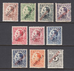 Spain Sc 469, 471-477, ER3, MNH. 1931 Second Barcelona issue, 10 diff, fresh