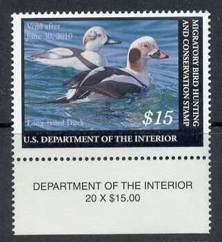 US Stamp #RW76 MNH Long-tailed Duck w/ Decoy on the Water Sgl. w/ Bottom Margin