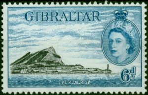 Gibraltar 1953 6d Black & Pale Blue SG153 Fine LMM