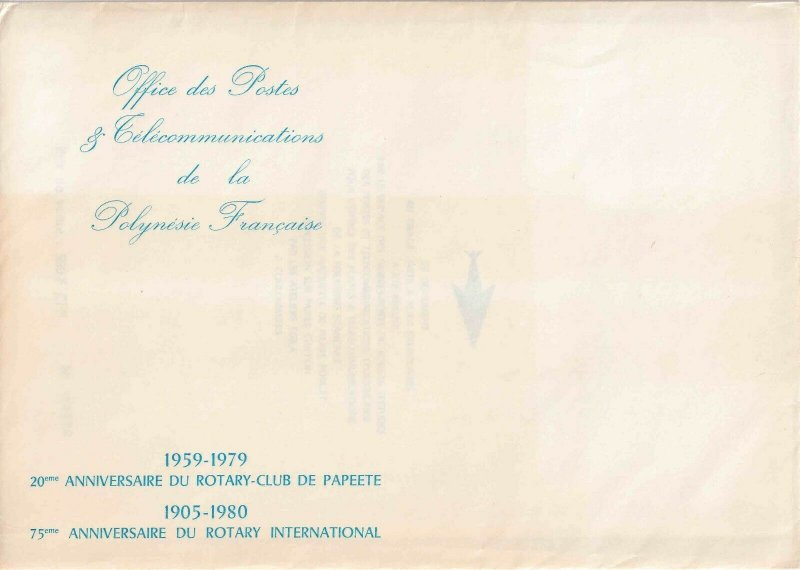 FRANCE FRENCH POLYNESIA COMMEMORATIVE ROTARY INTERNATION FOLDER IN ORIGINAL ENV