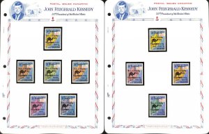 Oman Stamp Collection on 6 White Ace Pages, John Kennedy, Space