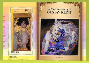 B0477 - LIBERIA - MISPERF ERROR Stamp Sheet - 2022 - Gustav Klimt, ART-