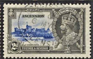 STAMP STATION PERTH - Ascension #34 KGV Silver Jubilee  VFU CV$38.00