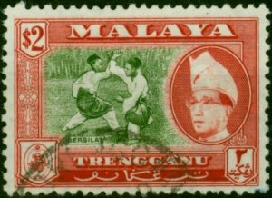 Trengganu 1957 $2 Bronze-Green & Scarlet SG98 Fine MM