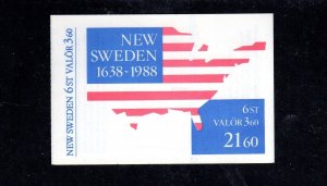 SWEDEN #1677a 1988 SETTLIN OF NEW SWEDEN MINT VF NH O.G C/B