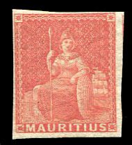 Mauritius #10 Cat$60, 1858-59 6p red, lightly hinged