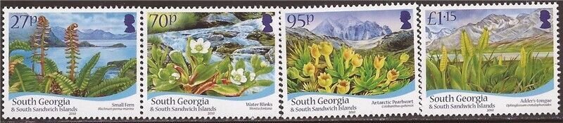 South Georgia - 2010 Flora - 4 Stamp Set - Scott #412-15 - 19C-006 