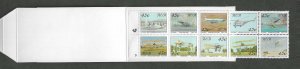 South Africa #849a-e & u-y, MNH Booklet, various aircraft, issued 1993
