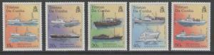 TRISTAN DA CUNHA SG631/5 1998 LOBSTER SURVEY MNH