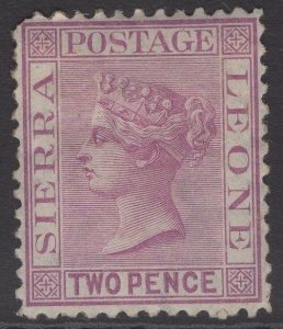 SIERRA LEONE SG12 1872 2d MAGENTA WMK UPRIGHT UNUSED