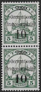 FRANCE - COLONIES Togo: 1914 Anglo-French Occup. 10c on 5pf - 40633