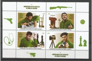 dCuba 2018 M/S 90th Anniversary of Che Guevara ́s birthday MNH-