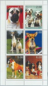 M1878 - TAJIKISTAN, 1999 MINIATURE SHEET: Dogs, Chihuahuas, Boxers, Dalmatians