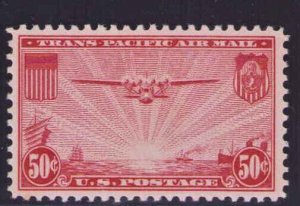 US Air Mail Stamp C22 Mint OG MNH China Clipper Trans Pacific 50 Cents 1937