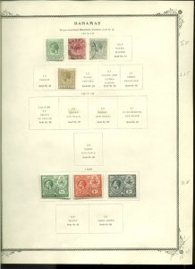 Collection, Bahamas Part A Scott Album Page, 1912/1975, Cat $245 Mint & Used