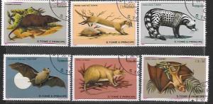 St Thomas and Prince # 598 - 603 bats, rats, etc.  Issued 1981