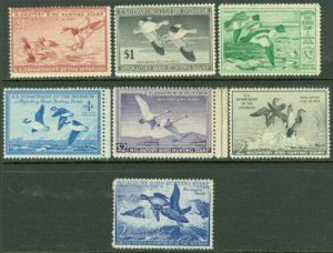 EDW1949SELL : USA 1946-52 Scott #RW13-19 Complete. Mint Never Hinged. Cat $510. 