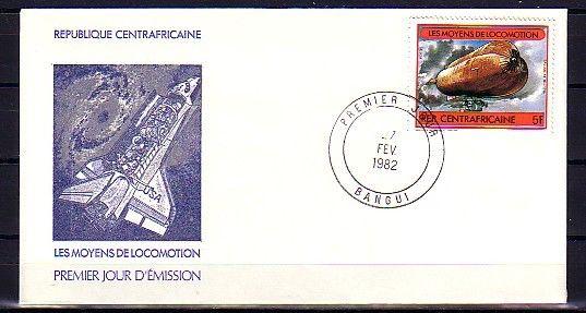 Central Africa, Scott cat. 510 only. Airship value. First Day Cover. ^