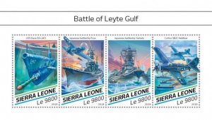 Sierra Leone - 2018 Battle of Leyte Gulf - 5 Stamp Sheet - SRL18520a