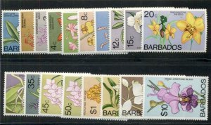 BARBADOS #396-411, Complete Flower set, og, NH, VF, Scott $51.70