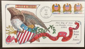 2602 Collins Hand Painted cachet Eagle Bulk Rate Coils FDC 1991