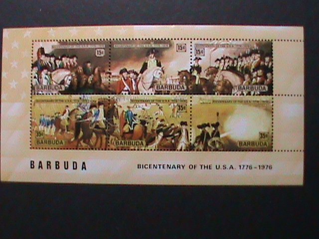 ​BARBUDA 1976- BICENTENARY OF AMERICAN REVOLUTIONARY MNH S/S #1 VERY FINE