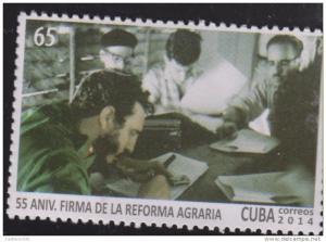 RO) 2014 CUBA, CARIBBEAN,  PRESIDENT FIDEL CASTRO, 55 ANNIVERSARY LAND REFORM,