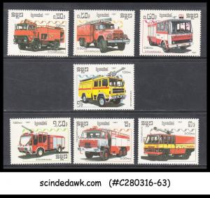 CAMBODIA - 1987 FIRE TRUCKS / PUBLIC VEHICLES - 7V - MINT LH