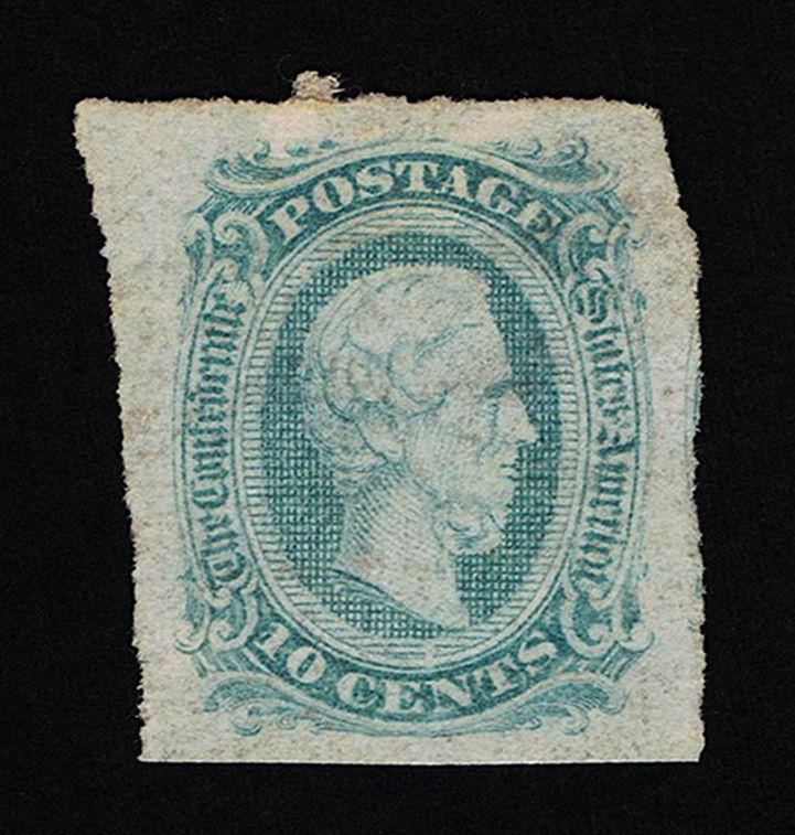 GENUINE CONFEDERATE CSA SCOTT #11d MINT GREEN DIE-A ARCHER & DALY PRINTING