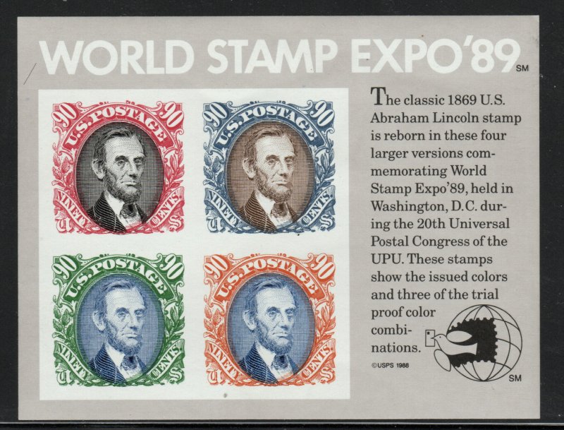 ALLY'S STAMPS US Scott #2433 90c World Stamp Expo Souvenir Sheet MNH [FP-45_1]