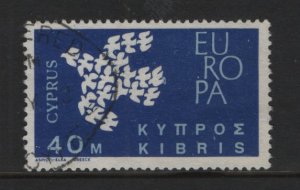 Cyprus    #202   used  1962   Europa  doves   40m