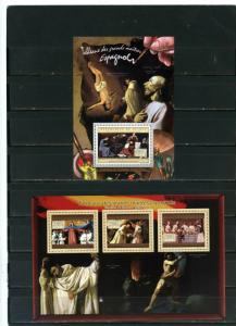 GUINEA 2012 SPANISH PAINTER/FRANCISCO DE ZURBARAN SHEET OF 3 STAMPS & S/S MNH