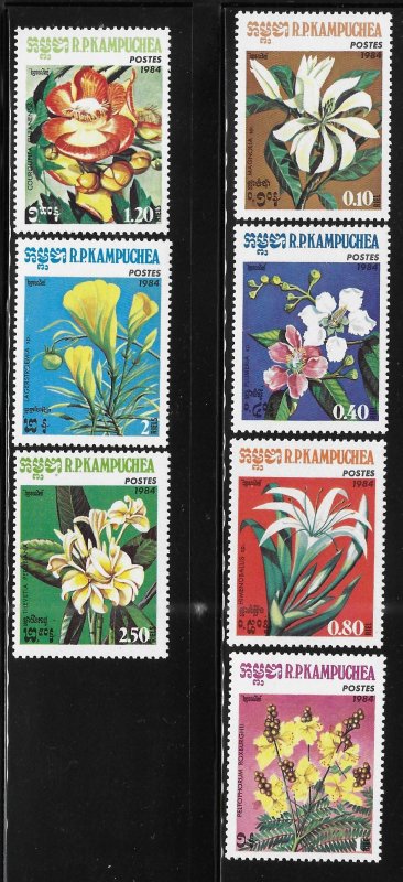 Cambodia 1984 Flowers Sc 511-517 MNH A1614