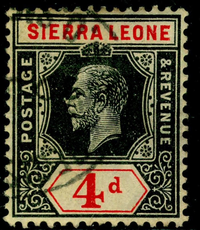 SIERRA LEONE SG117, 4d black & red/yellow, used, CDS. Cat £16.