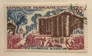France 1971 Scott 1307 used - 0.65fr, French History,  Storming of the Bastille