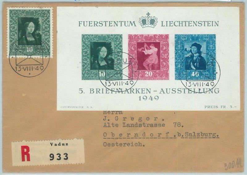 66806 - LIECHTENSTEIN  - Postal History - Michel BF 8 on FDC  COVER  1949