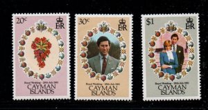 Cayman Islands Sc 471-473 1981 Royal Wedding Charles stamp set mint NH