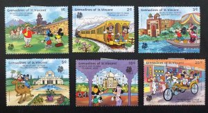 SAINT VINCENT GRENADINES  Sc# 623-628 Disney Mickey in India Set of 6  1989  MH