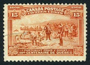 Canada #102 Mint Hinged 15c Quebec Tecentenary from 1908