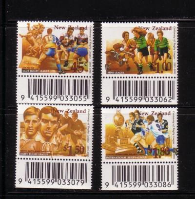 New Zealand Sc 1278-1 1995 Rugby League stamp set mint NH