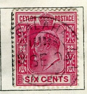 CEYLON; 1903 early Ed VII issue fine used 6c. value