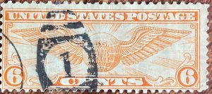 US #C19 Used Single #1 Cancel Crease Winged Globe SCV $.25