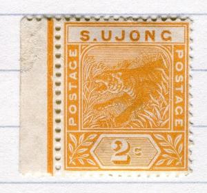 MALAYA;  S.UJONG 1891 classic Tiger issue Mint hinged  2c. Marginal value